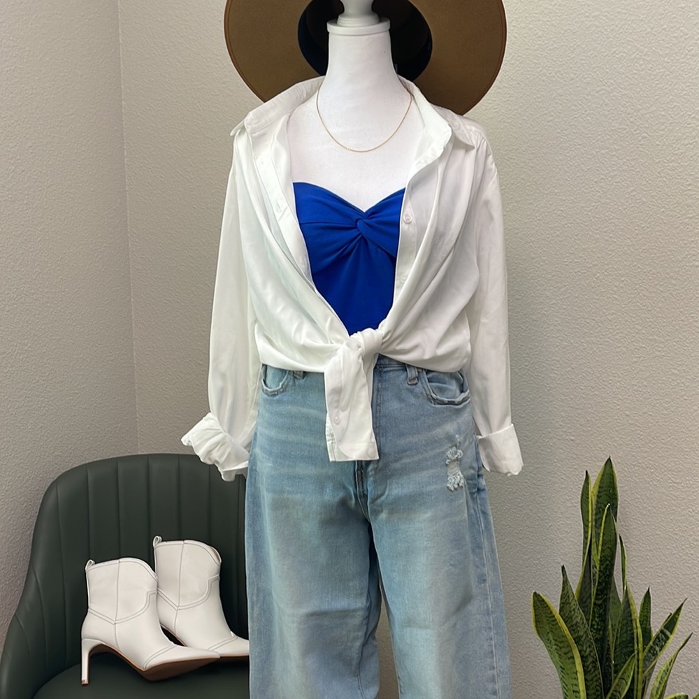 Essential Cobalt Blue Basic Summer Tube Top - Picture 6 of 11